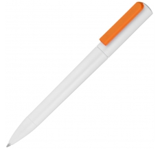 Ручка шариковая Split White Neon, белая с оранжевым