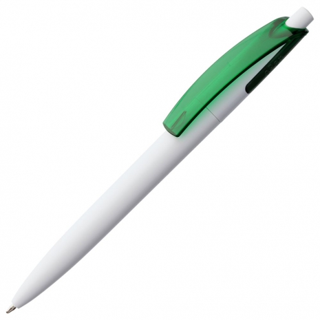 Ручка шариковая Bento, белая с зеленым0