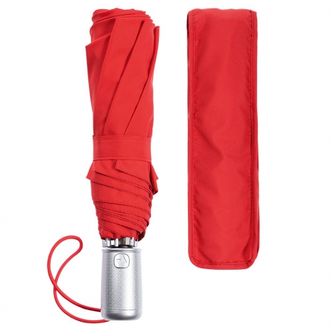 Складной зонт Alu Drop S, 3 сложения, 8 спиц, автомат, красный0