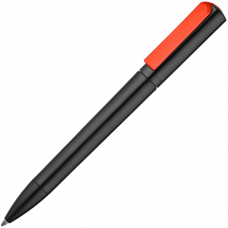 Ручка шариковая Split Black Neon, черная с красным0