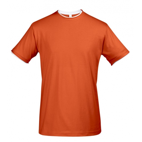 Футболка мужская с контрастной отделкой MADISON 170, оранжевый/белый0