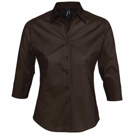 Рубашка женская с рукавом 3/4 EFFECT 140, темно-коричневая0