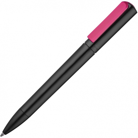Ручка шариковая Split Black Neon, черная с розовым0