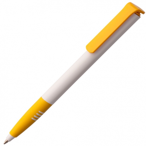 Ручка шариковая Senator Super Soft, белая с желтым0