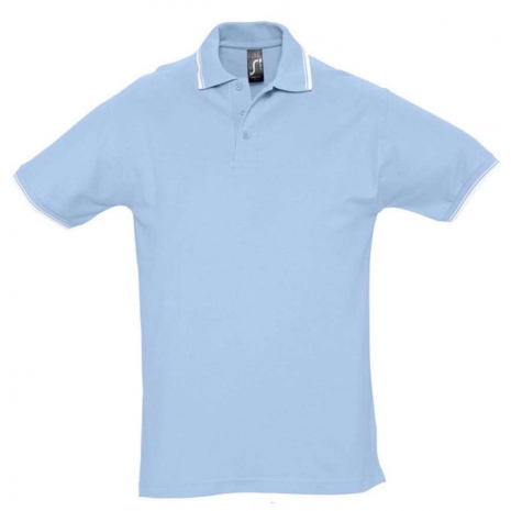 Рубашка поло мужская с контрастной отделкой PRACTICE 270, голубой/белый0