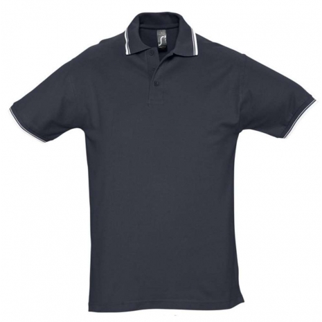 Рубашка поло мужская с контрастной отделкой PRACTICE 270, темно-синий/белый0