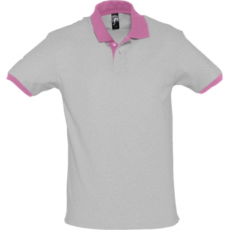 Рубашка поло Prince 190, серый меланж с розовым0