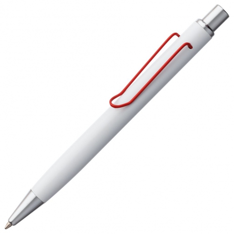 Ручка шариковая Clamp, белая с красным0