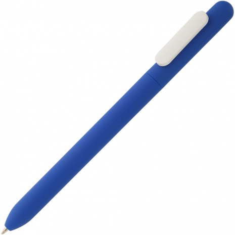Ручка шариковая Slider Soft Touch, синяя с белым0