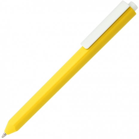 Ручка шариковая Corner, желтая с белым0