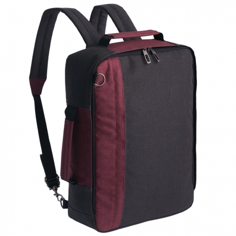 Рюкзак для ноутбука 2 в 1 twoFold, серый с бордовым0