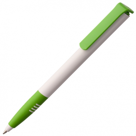 Ручка шариковая Senator Super Soft, белая с зеленым0