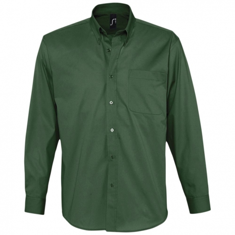 Рубашка мужская с длинным рукавом BEL AIR, темно-зеленая0