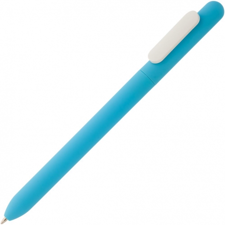 Ручка шариковая Slider Soft Touch, голубая с белым0