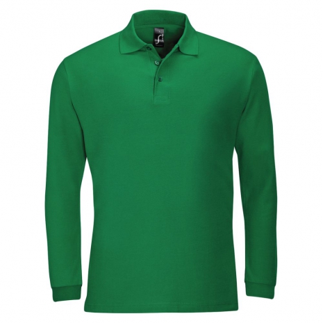 Рубашка поло мужская с длинным рукавом WINTER II 210 ярко-зеленая0