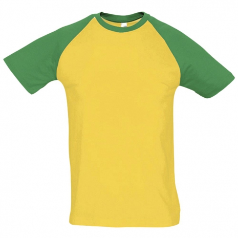 Футболка мужская двухцветная FUNKY 150, желтая с зеленым0