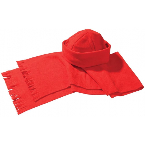 Комплект Unit Fleecy: шарф и шапка, красный0