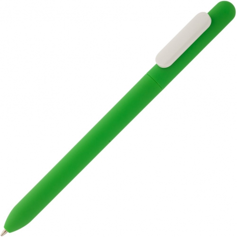 Ручка шариковая Slider Soft Touch, зеленая с белым0