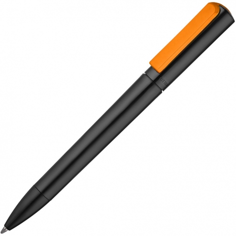 Ручка шариковая Split Black Neon, черная с оранжевым0