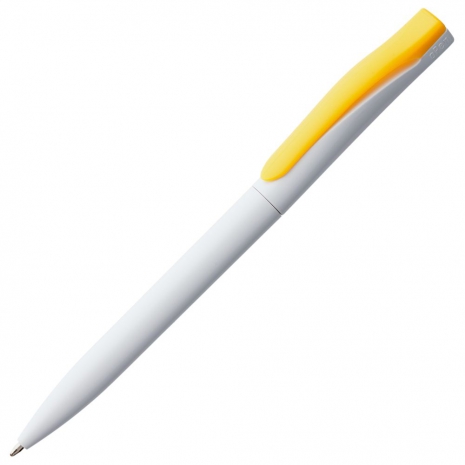 Ручка шариковая Pin, белая с желтым0