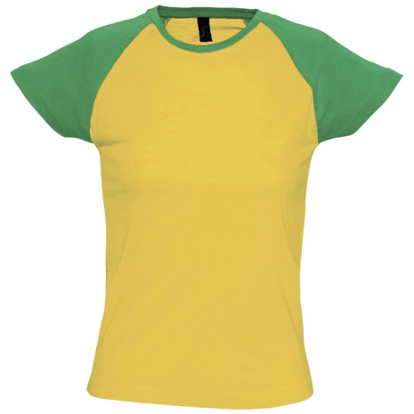 Футболка женская MILKY 150, желтая с зеленым0