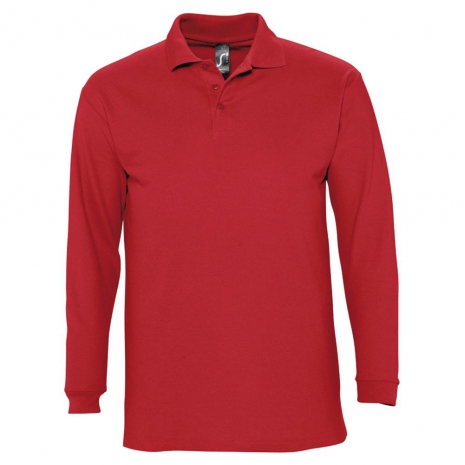 Рубашка поло мужская с длинным рукавом WINTER II 210 красная0