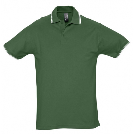 Рубашка поло мужская с контрастной отделкой PRACTICE 270, зеленый/белый0
