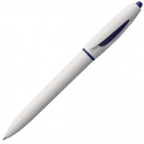 Ручка шариковая S! (Си), белая с темно-синим0