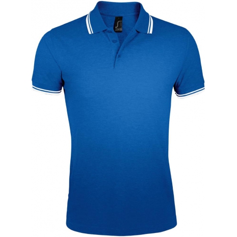 Рубашка поло мужская PASADENA MEN 200 с контрастной отделкой, ярко-синяя с белым0
