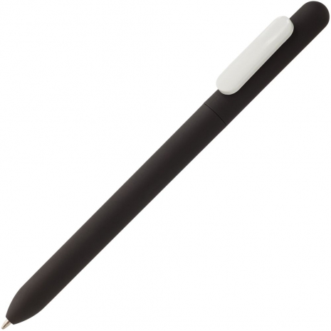 Ручка шариковая Slider Soft Touch, черная с белым0