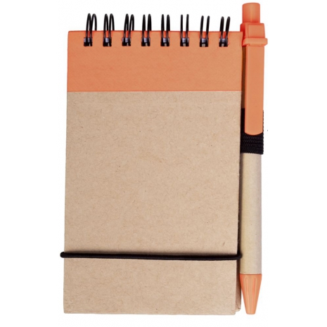 Блокнот на кольцах Eco Note с ручкой, оранжевый0