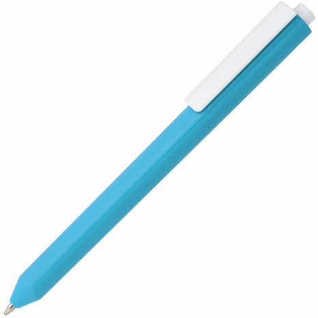 Ручка шариковая Corner, голубая с белым0