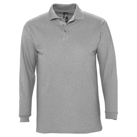 Рубашка поло мужская с длинным рукавом WINTER II 210 серый меланж0