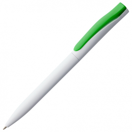 Ручка шариковая Pin, белая с зеленым0