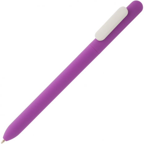 Ручка шариковая Slider Soft Touch, фиолетовая с белым0