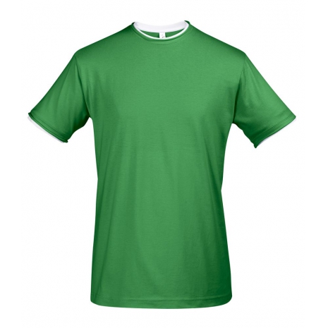 Футболка мужская с контрастной отделкой MADISON 170, ярко-зеленый/белый0