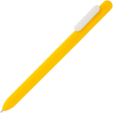 Ручка шариковая Slider Soft Touch, желтая с белым0