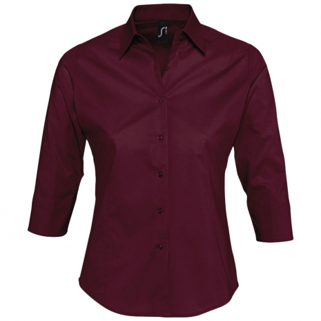 Рубашка женская с рукавом 3/4 EFFECT 140, бордовая0