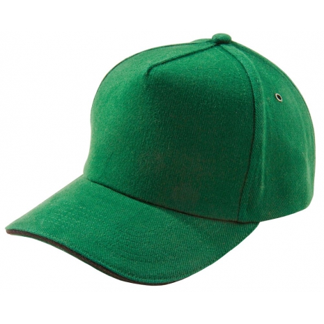 Бейсболка Unit Classic, ярко-зеленая с черным кантом0
