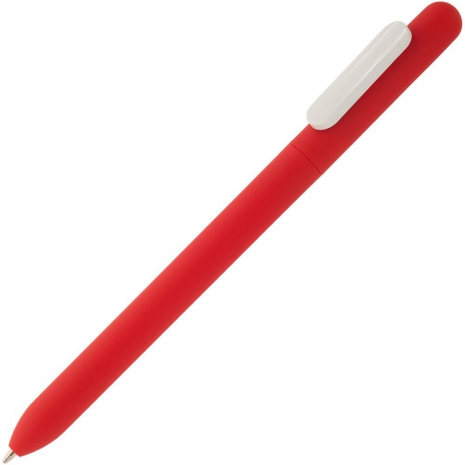 Ручка шариковая Slider Soft Touch, красная с белым0