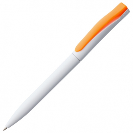 Ручка шариковая Pin, белая с оранжевым0