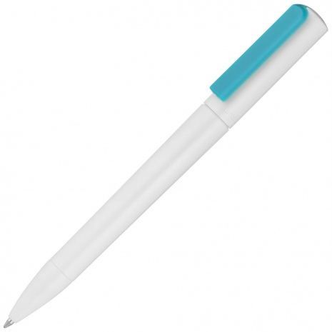 Ручка шариковая Split White Neon, белая с голубым0