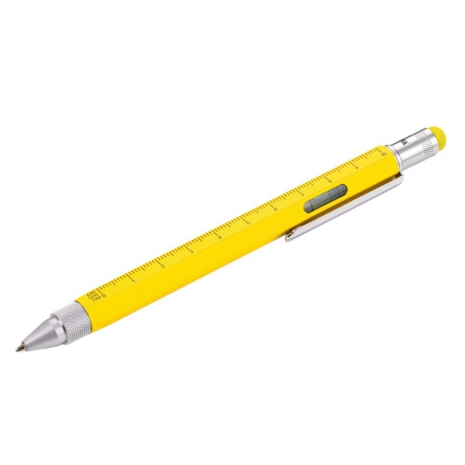 Ручка шариковая Construction, мультиинструмент, желтая0