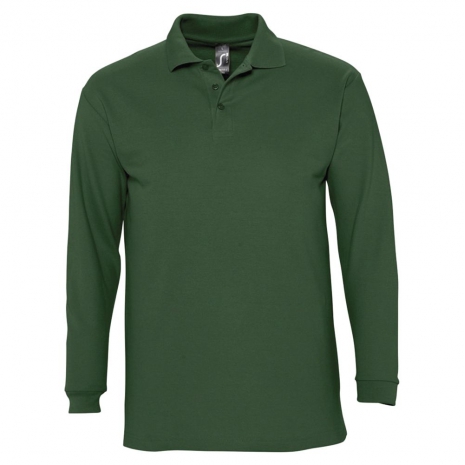 Рубашка поло мужская с длинным рукавом WINTER II 210 темно-зеленая0