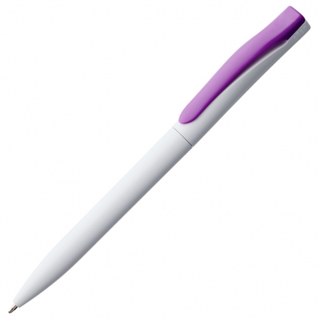 Ручка шариковая Pin, белая с фиолетовым0