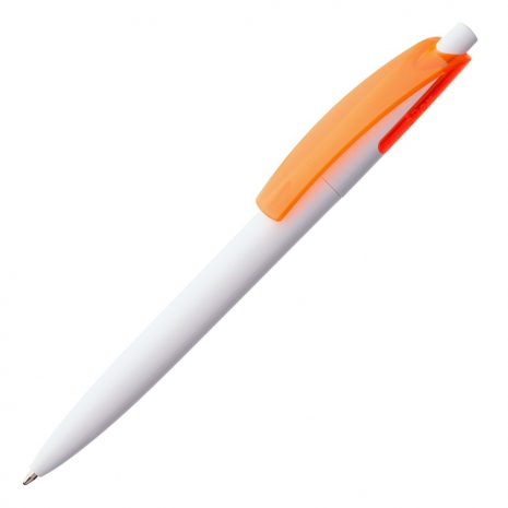 Ручка шариковая Bento, белая с оранжевым0