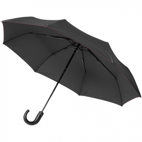 Зонт складной Lui, черный с красным0