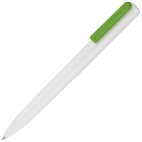 Ручка шариковая Split White Neon, белая с зеленым0