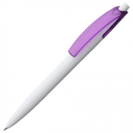 Ручка шариковая Bento, белая с фиолетовым0