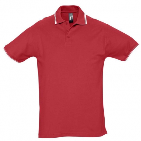 Рубашка поло мужская с контрастной отделкой PRACTICE 270, красный/белый0